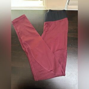Nike Women's Burgundy and Black Leggings